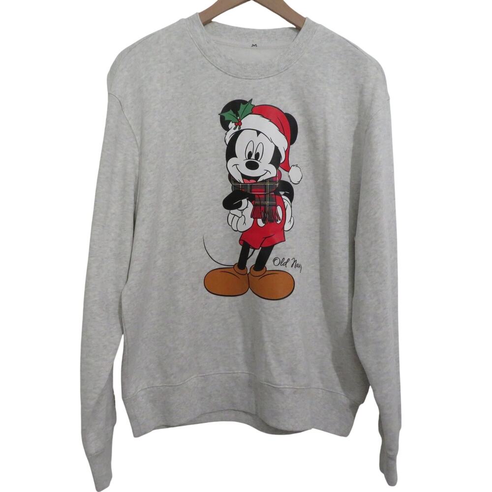 Old Navy x Disney Women M Mickey Mouse Oversized Holiday Sweatshirt Cozy Fleece